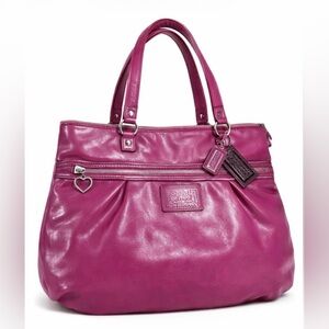Coach Poppy Daisy Liquid Gloss Y2K Patent Leather Hobo Tote